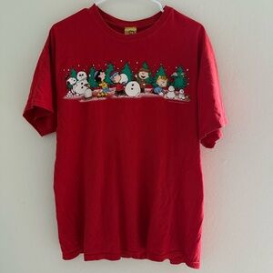 Peanuts Red Short Sleeve T-Shirt Size Large